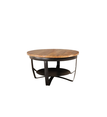 Salontafel rond bruin mangohout 70cm Tycho