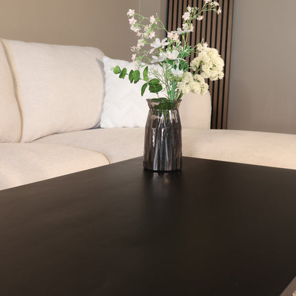 Salontafel x-poot mangohout 130cm zwart Pato