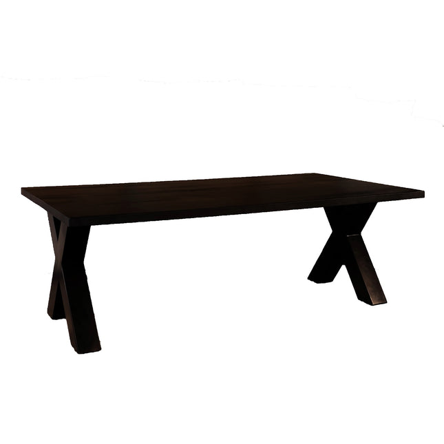 Salontafel x-poot mangohout 130cm zwart Pato