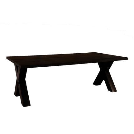 Salontafel x-poot mangohout 130cm zwart Pato