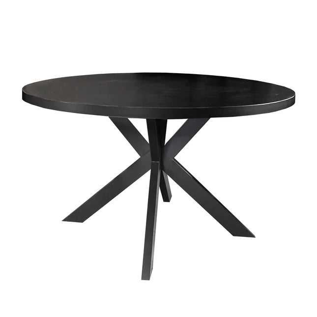 Eettafel Sanne rond 130cm zwart melamine