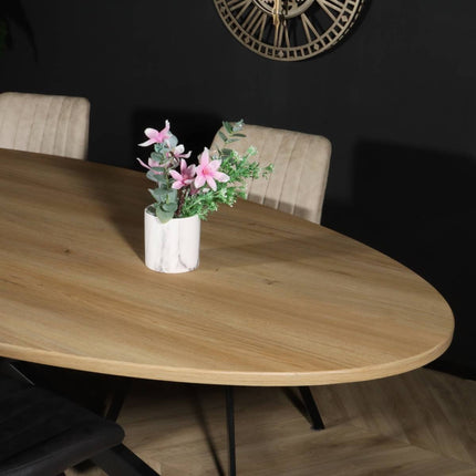 Eettafel ovaal 240cm Rato lichtbruin ovale tafel