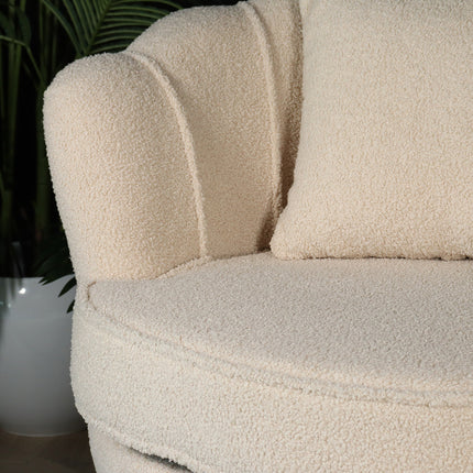 Fauteuil zitbank 1 persoons stoel Belle teddy beige