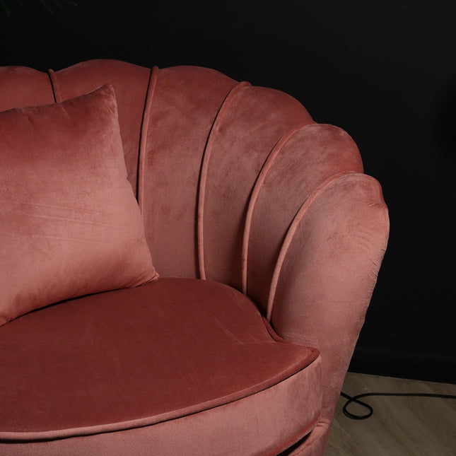 Fauteuil zitbank 1 persoons stoel Belle oud roze bankje