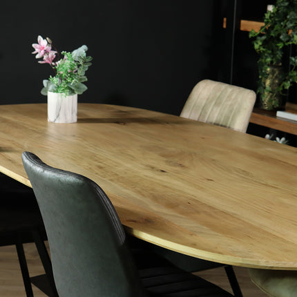 Eettafel deens ovaal mangohout 240cm Austin lichtbruin ovale tafel duurzaam mango eetkamertafel