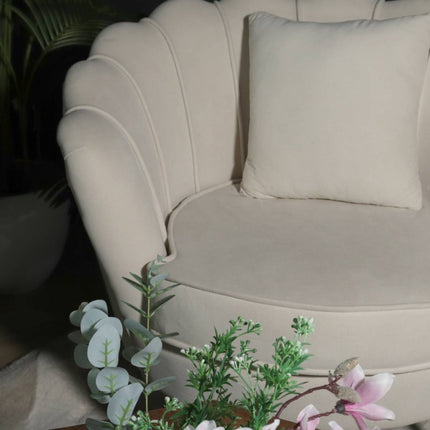 Fauteuil zitbank 1 persoons stoel Belle velvet crème