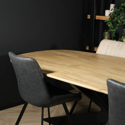 Eettafel deens ovaal mangohout 240cm Austin lichtbruin ovale tafel duurzaam mango eetkamertafel