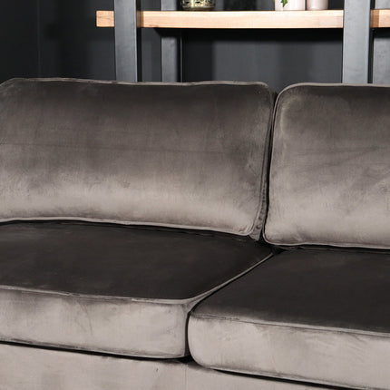 Zitbank antraciet velvet 225cm Zora