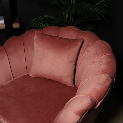 Fauteuil zitbank 1 persoons stoel Belle oud roze bankje