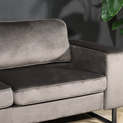 Zitbank antraciet velvet 225cm Zora