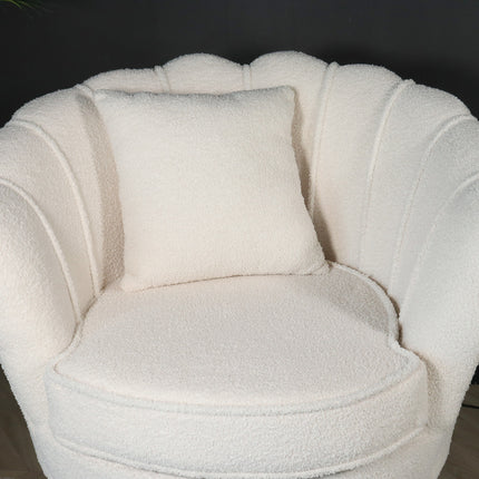 Fauteuil zitbank 1 persoons stoel Belle teddy wit