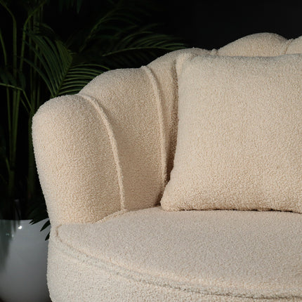 Fauteuil zitbank 1 persoons stoel Belle teddy beige