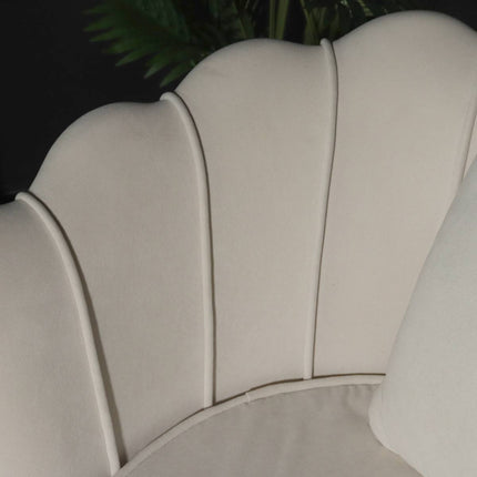 Fauteuil zitbank 1 persoons stoel Belle velvet crème