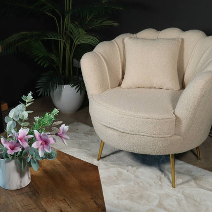 Fauteuil zitbank 1 persoons stoel Belle teddy beige