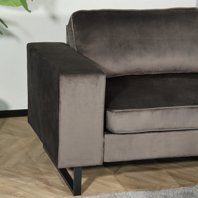 Zitbank antraciet velvet 225cm Zora
