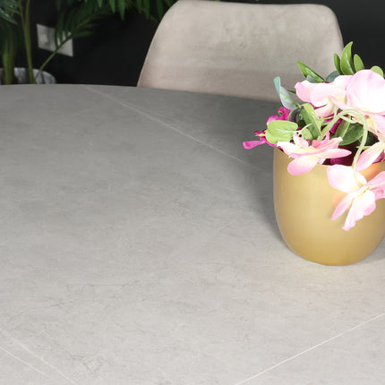 Tweedekans model: Eettafel marmerlook Figo ovaal 210cm grijs steen