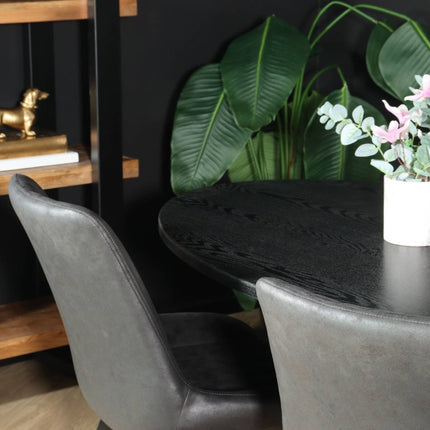 Eettafel Rato ovaal 260cm zwart MDF