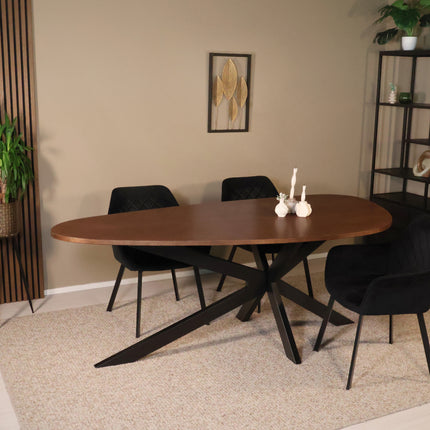 Eettafel organisch Jillian 210cm bruin eiken fineer