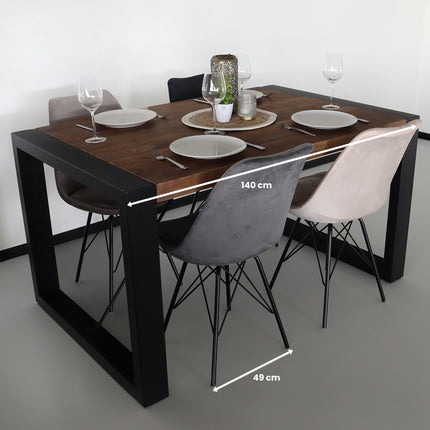 Eettafel rechthoekig mangohout Jonas 140cm duurzaam mango tafel eetkamertafel hout