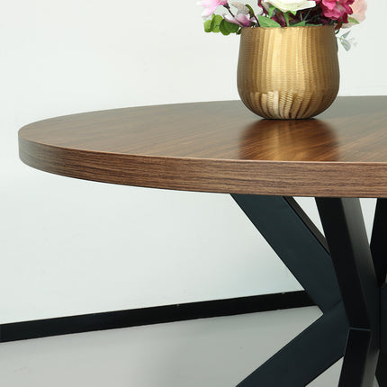 Eettafel rond melamine 120cm Sanne bruin ronde tafel