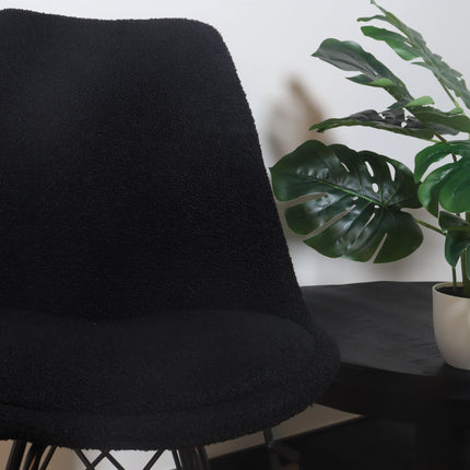 Eetkamerstoel zwart teddy Viga