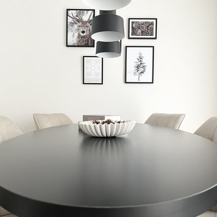 Eettafel Tommy ovaal 180cm zwart melamine