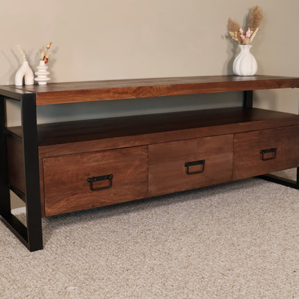Tv meubel walnoot mangohout 150cm Ilse