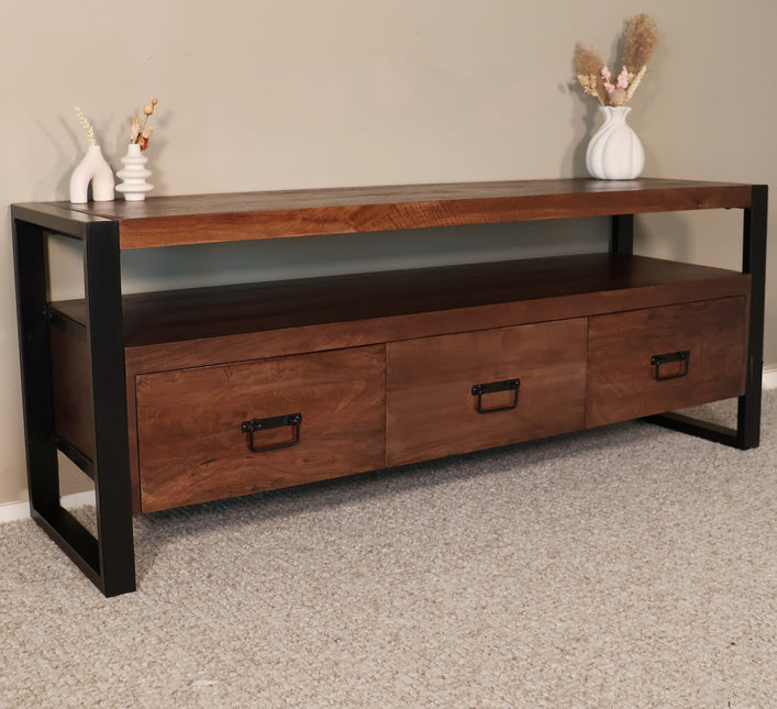 Tv meubel walnoot mangohout 150cm Ilse