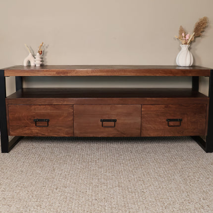 Tv meubel walnoot mangohout 150cm Ilse