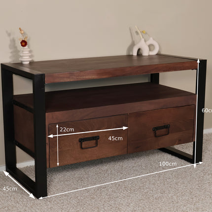 Tv meubel walnoot mangohout 100cm Ilse