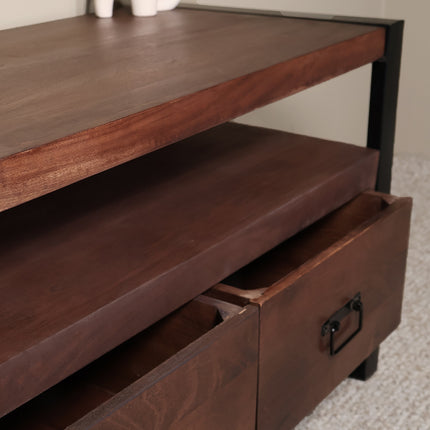 Tv meubel walnoot mangohout 100cm Ilse
