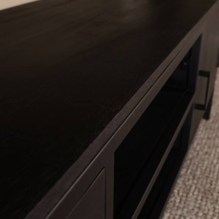 TV meubel zwart mangohout 150cm Liv