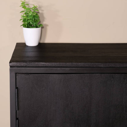 TV meubel zwart mangohout 150cm Liv