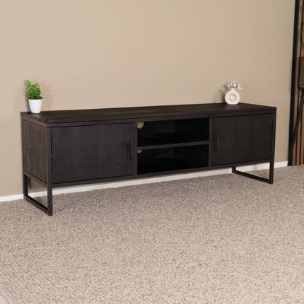 TV meubel zwart mangohout 150cm Liv