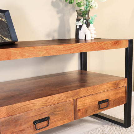 Tv meubel bruin mangohout 100cm Linde