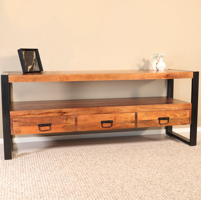 Tv meubel bruin mangohout 150cm Linde
