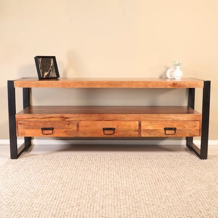 Tv meubel bruin mangohout 150cm Linde