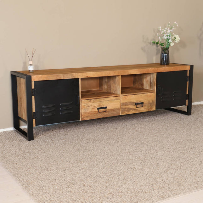 Tv meubel bruin mangohout 200cm Nova
