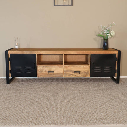 Tv meubel bruin mangohout 200cm Nova
