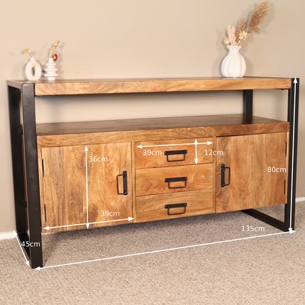 Tv meubel bruin mangohout 135cm Robin