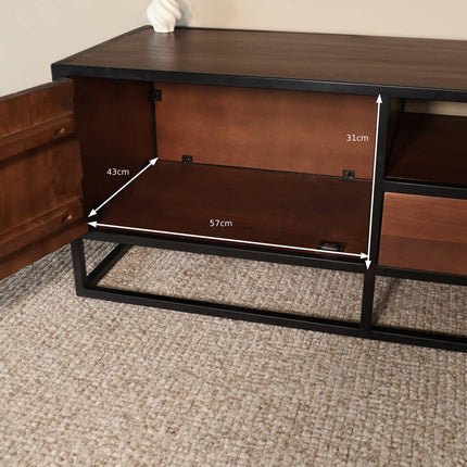 Tv meubel visgraat walnoot mangohout 180cm Danae