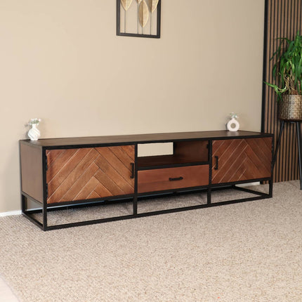 Tv meubel visgraat walnoot mangohout 180cm Danae