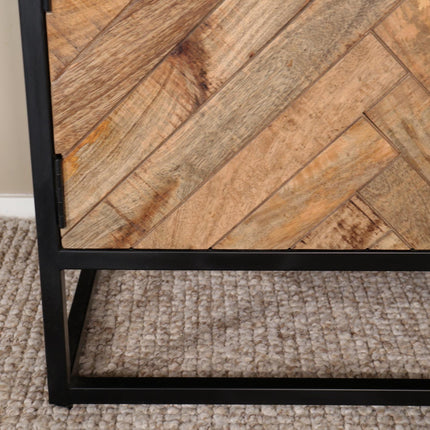 Tv meubel visgraat lichtbruin mangohout 180cm Danae