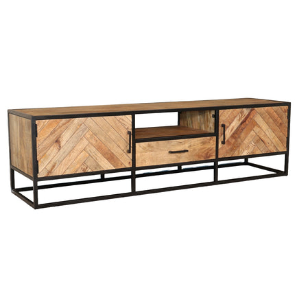 Tv meubel visgraat lichtbruin mangohout 180cm Danae