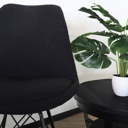 Eetkamerstoel zwart teddy Viga