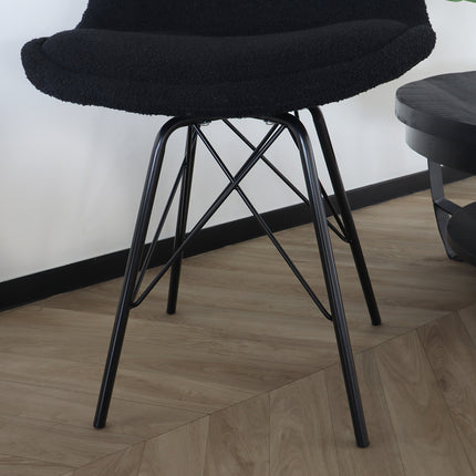 Eetkamerstoel zwart teddy Viga