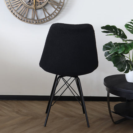 Eetkamerstoel zwart teddy Viga