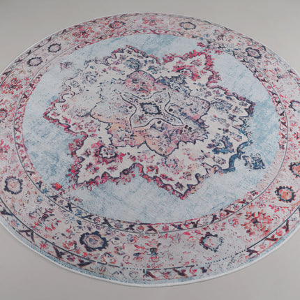 Vloerkleed wit rood 140cm
