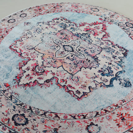 Vloerkleed wit rood 140cm