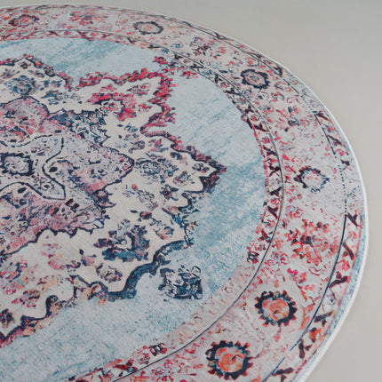 Vloerkleed wit rood 140cm